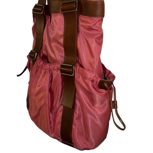 STRENESSE Blue Oversized Tote in Rose Pink Nylon with Brien Vegan Leather Trim - Picture 4 of 13